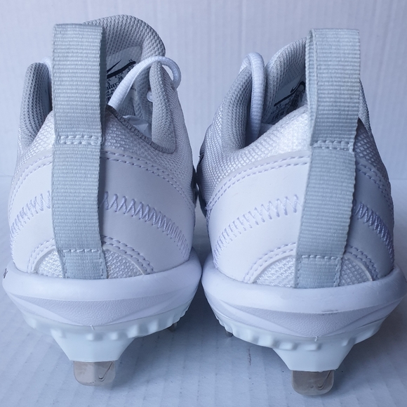 Nike Wm's Lunar Hyperdiamond 2 Pro White Softball Cleats w/ 9 Metal Spikes 5.5 - Picture 6 of 16